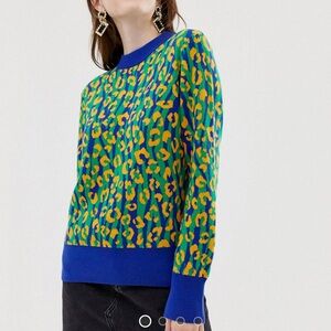 Monki | Mixed Leopard Print Knitted Sweater